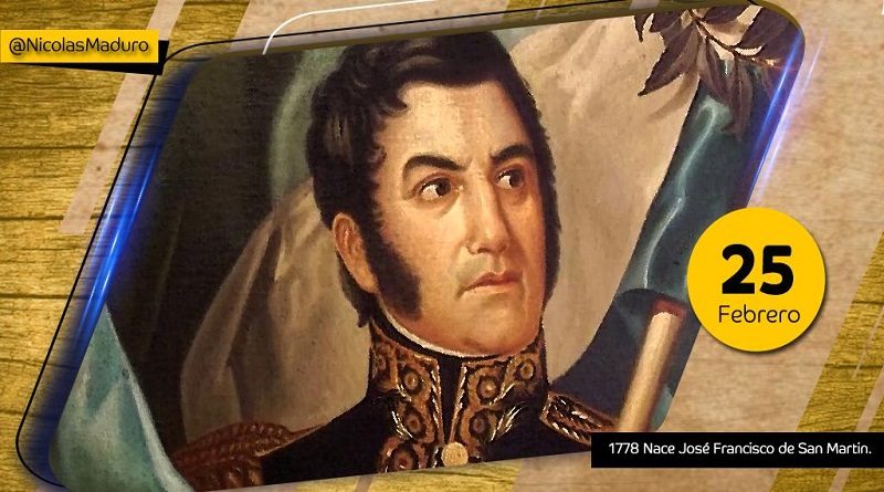 Presidente Maduro saluda al pueblo argentino por sus 243 años del natalicio del Gigante José de San Martín