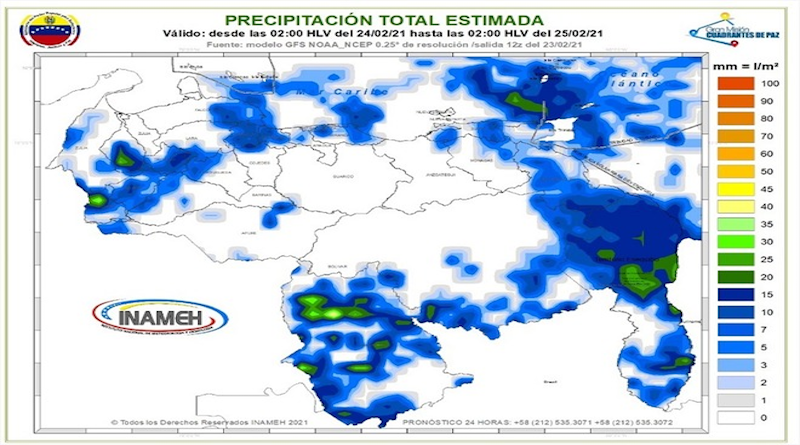 Jueves de cielo nublado y lluvias dispersas (+Pronóstico Inameh)