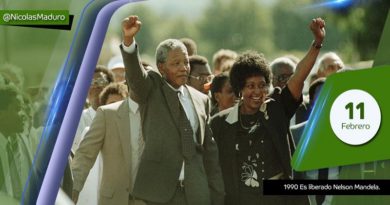 Venezuela celebra el 31 aniversario de la excarcelación del líder sudafricano Nelson Mandela