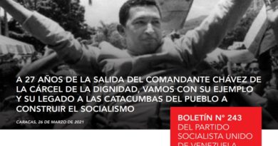 Edición N° 243 del Boletín del PSUV destaca los 27 años de la salida del Comandante Chávez de la cárcel de la Dignidad