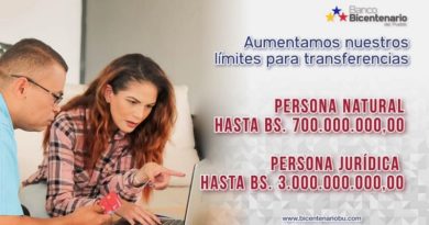Banco Bicentenario aumenta los límites de transferencias a otras entidades bancarias