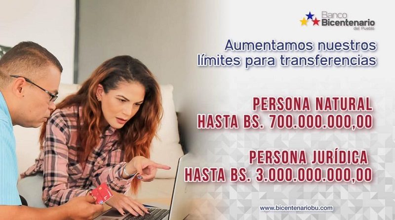 Banco Bicentenario aumenta los límites de transferencias a otras entidades bancarias