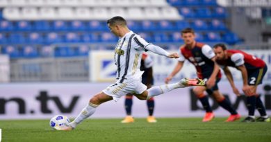 Con triplete perfecto de Cristiano Ronaldo la Juventus golea 3-0 a Cagliari