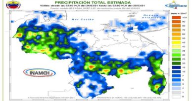 Inameh prevé abundante nubosidad con precipitaciones de intensidad variable en varias zonas del país