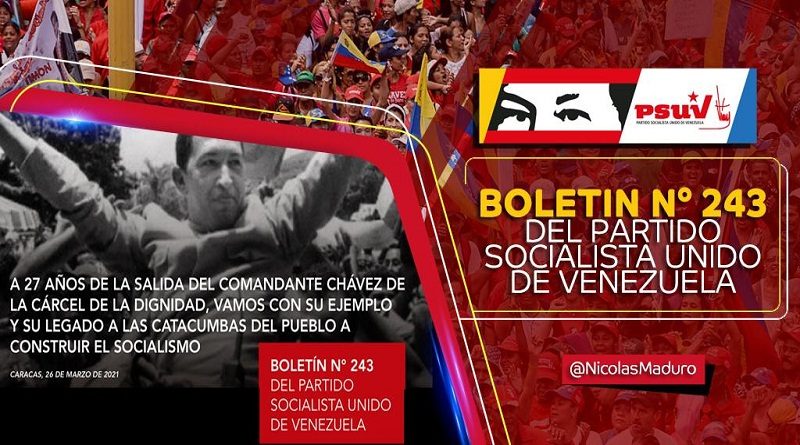 Edición N° 243 del Edición N° 243 del boletín del PSUV recuerda los 27 años de la salida del Comandante Eterno Hugo Chávez de la cárcel de la dignidadrecuerda los 27 años de la salida del Comandante Eterno Hugo Chávez de la cárcel de la dignidad