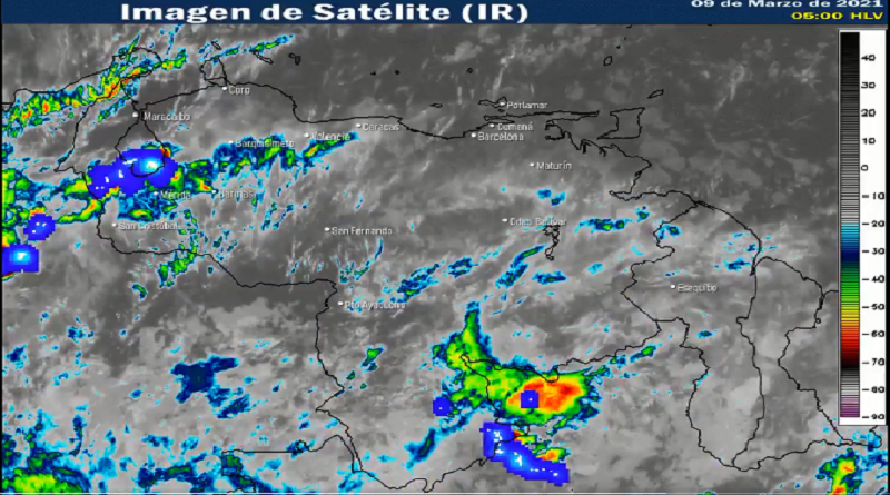 Inameh prevé áreas nubladas con precipitaciones y ocasionales descargas eléctricas en gran parte del territorio nacional