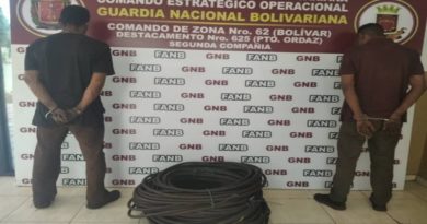 GNB captura a dos hombres por robo de material estratégico en la empresa SIDOR