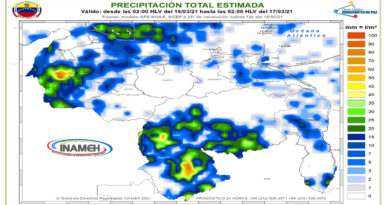 Continúa abundante nubosidad y precipitaciones de variada intensidad en gran parte del territorio nacional