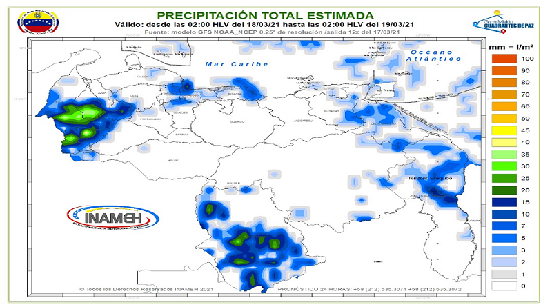 Inameh prevé cielo nublado con pocas probabilidades de lluvias en gran parte del país