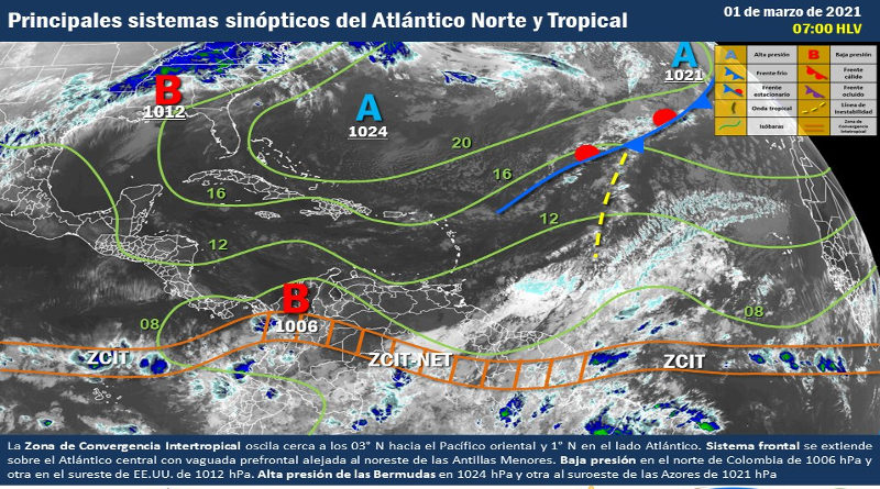 Este lunes habrá cielo parcialmente nublado y pocas probabilidades de precipitaciones en buena parte del país
