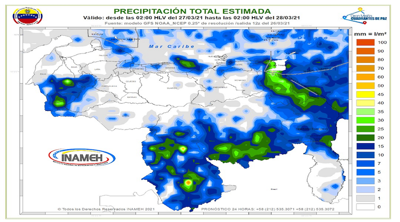 Varias zonas del país registrarán precipitaciones este sábado
