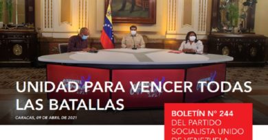 Boletín 244 del PSUV llama al pueblo a la unidad para vencer todas las batallas