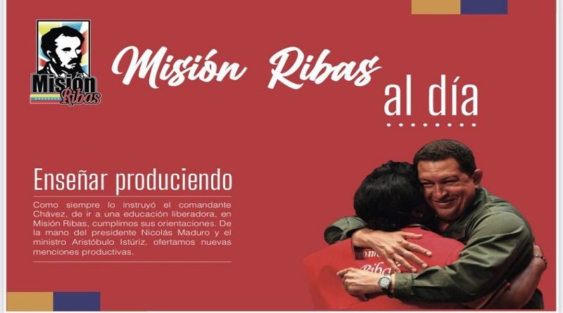 Revista "Misión Ribas al día, Enseñar Produciendo" destaca lo instruido por el Comandante Eterno Hugo Chávez de lograr una educación liberadora