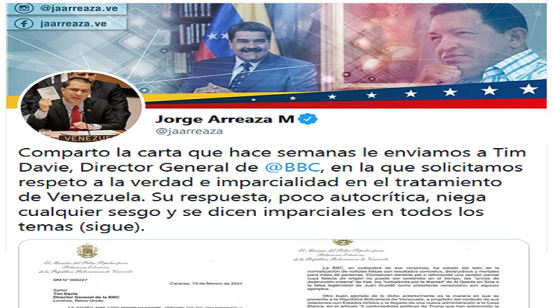 LEA LA CARTA | Venezuela exige respeto e imparcialidad a la BBC en sus trabajos periodísticos sobre Venezuela y aspira que recupere la credibilidad perdida