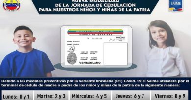 Semana Flexibilización | Saime anuncia atención por número de cédula de padres y representes para cedulación de niños, niñas y adolescentes