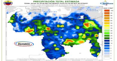 Nubosidad, precipitaciones y algunas descargas eléctricas predominarán este martes en gran parte del país