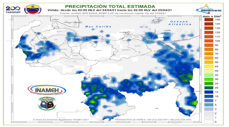 Inameh prevé cielo poco nublado con bajas probabilidades de precipitaciones en gran parte del país