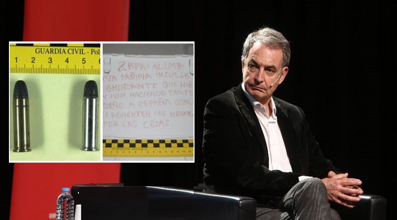 España: detectan otra carta con dos balas ahora dirigida al expresidente español José Luis Rodríguez Zapatero en ola de amenazas a líderes progresistas