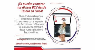 Banco del Tesoro venderá divisas asignadas por el BCV