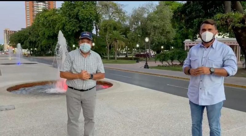 Inspeccionan trabajos de rehabilitación de fuentes en la avenida Bolívar de Maracay