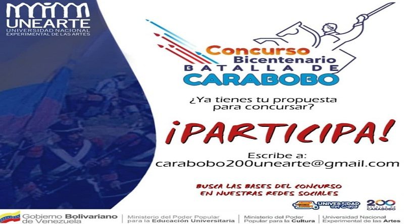 Unearte invita al Concurso Bicentenario Batalla de Carabobo
