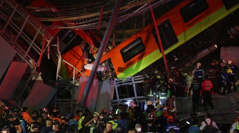 Al menos 23 muertos y 70 heridos por desplome de puente en metro de ciudad de México