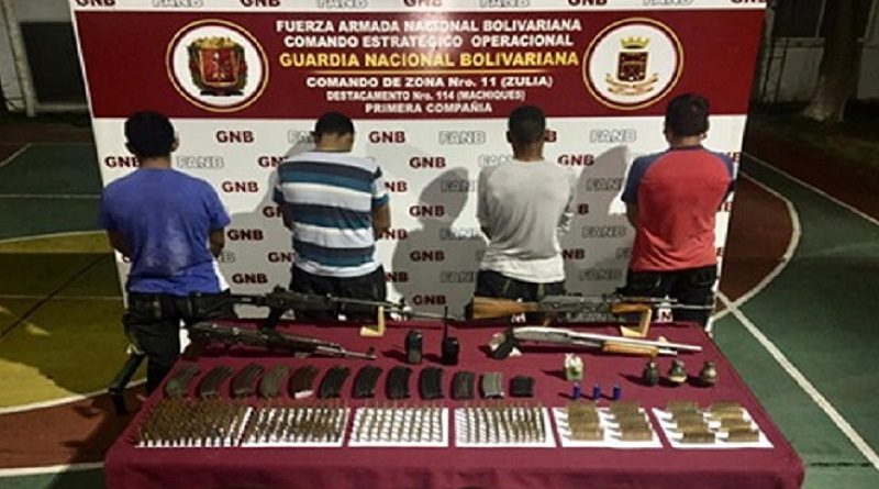 GNB capturó a cuatro colombianos con material de guerra en Zulia