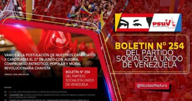 Edición 254 del boletín del PSUV destaca la importancia del Bicentenario de Carabobo y el proceso de postulaciones del Psuv el 27Jun
