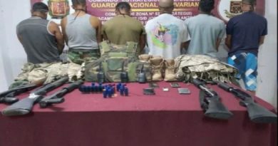Procedimiento de la GNB deja cinco aprehendidos dejó en Anzoátegui