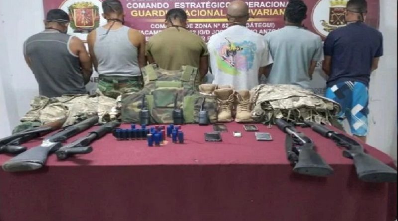 Procedimiento de la GNB deja cinco aprehendidos dejó en Anzoátegui