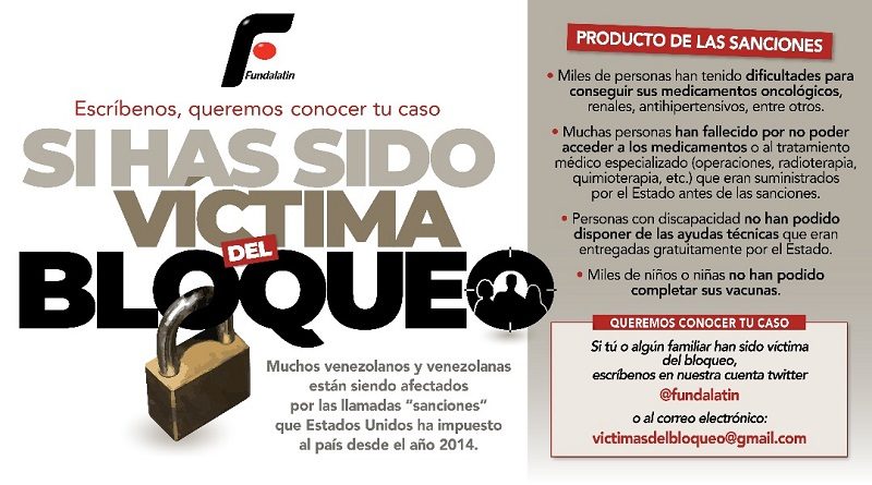 Fundalatin presentó ante la CPI 24 casos de víctimas del bloqueo impuesto por EE. UU.