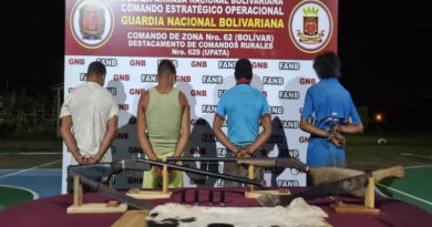 GNB capturó a cuatro personas dedicadas al robo de ganado en el estado Bolívar