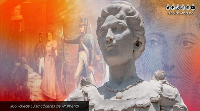 Venezuela conmemora 155 años de la siembra de la heroína Luisa Cáceres de Arismendi