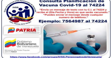 Consulta plan de vacunación contra la COVID-19 a través del Sistema Patria
