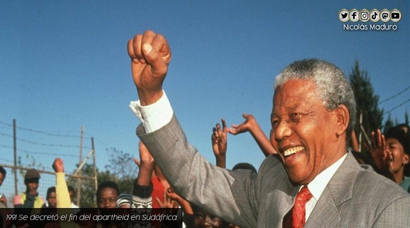 Venezuela saluda al pueblo sudafricano que conmemora los 30 años del fin del Apartheid