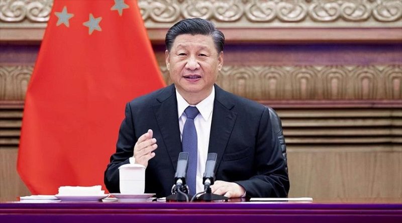 El presidente de China, Xi Jinping, ofrece un discurso en una reunión virtual en Pekín, la capital, 6 de julio de 2021.