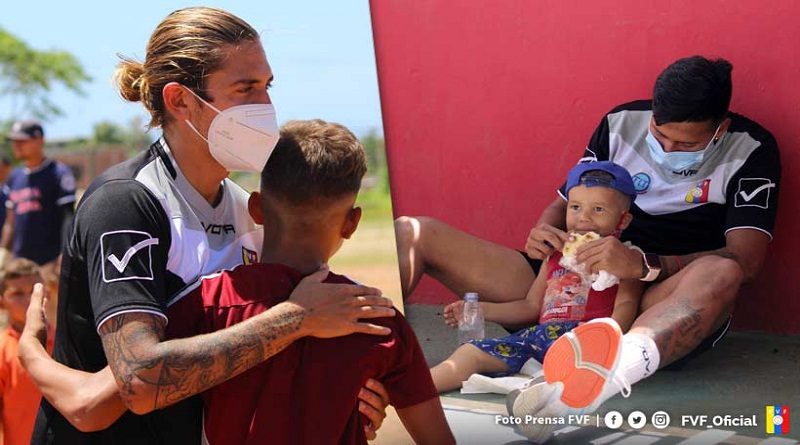 La Vinotinto Sub-20 celebró Día del Niño con donación de material deportivo a más de 100 infantes en Margarita