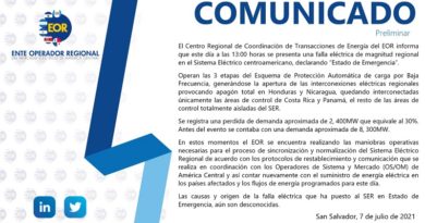 Una gran falla eléctrica de origen desconocido provocó este miércoles un apagón regional en Centroamérica, que afectó simultáneamente a Honduras, Nicaragua, Guatemala y El Salvador