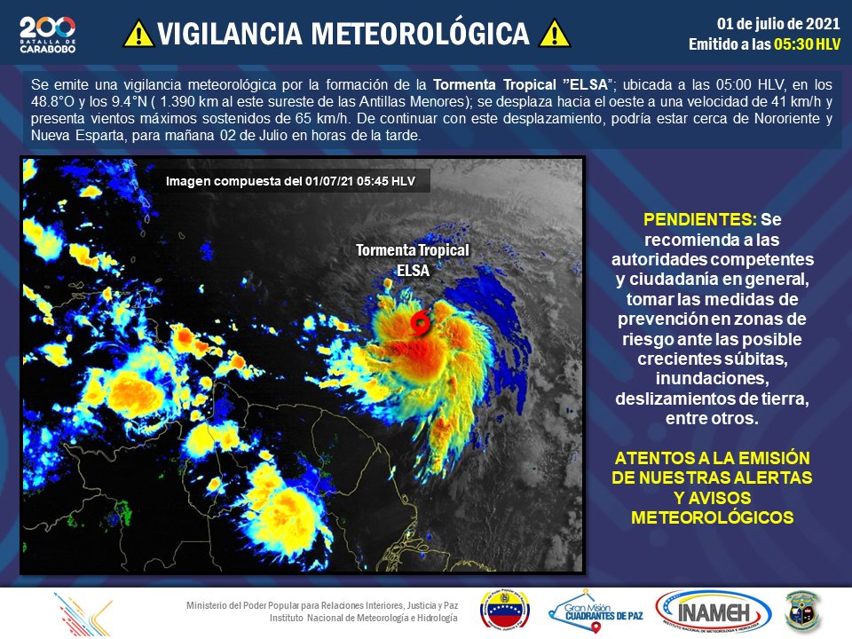 Número 5 de la temporada | Tormenta tropical Elsa rompe un récord en el Atlántico y amenaza el Caribe