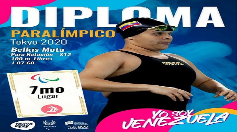 Belkis Mota conquista un nuevo Diploma Paralímpico para Venezuela