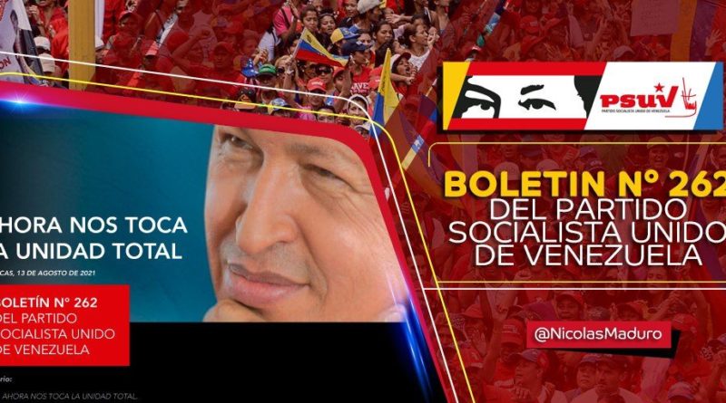 Presidente Maduro recomienda a la militancia de la Tolda Roja la lectura del boletín N° 262 del PSUV