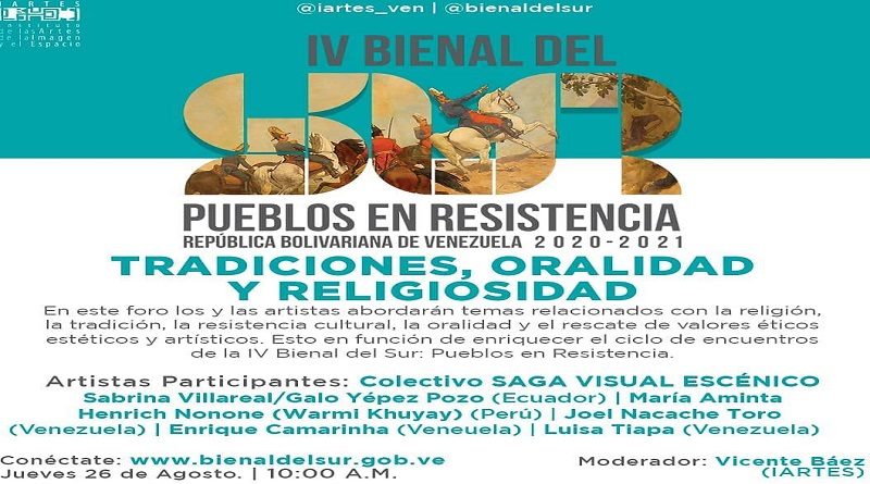 IV Bienal del Sur invita a la población venezolana al foro de tradiciones, oralidad y religiosidad