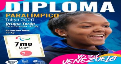 Oriana Terán alcanzó el primer Diploma Paralímpico para Venezuela en Tokio 2020