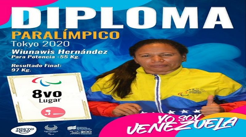 Wuinawis Hernández gana Diploma Paralímpico tras finalizar en el 8vo lugar