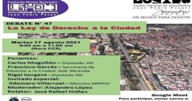 Museo Nacional de Arquitectura Juan Pedro Posani realizará debate sobre Ley de Derecho a la Ciudad en foro virtual este martes