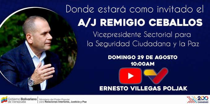 29Agosto | Almirante en Jefe Remigio Ceballos Ichaso es el invitado este domingo en el programa Aquí Con Ernesto Villegas