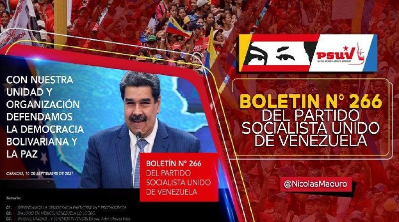 Edición 266 del Boletín del PSUV insta al pueblo a defender la democracia Bolivariana y la paz con unidad y organización