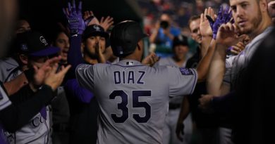 Elías Díaz contriubuyó con cuadrangular en victoria de Rockies 9-8 ante Nacionales
