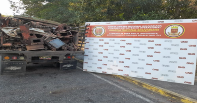 Más de 30 mil toneladas de chatarra fueron confiscadas por efectivos de la GNB
