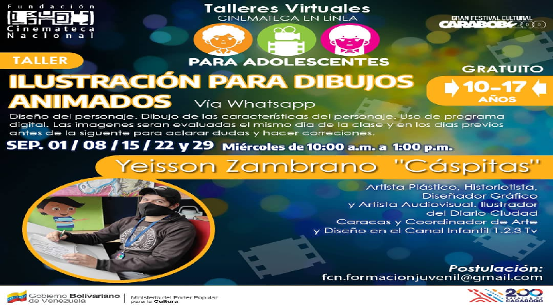 Cinemateca invita a los jóvenes a participar de talleres virtuales en septiembre